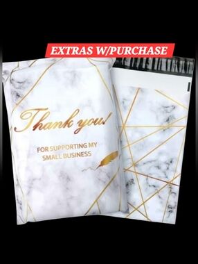 15ct. 14.5x19 Polymailers Bonus Random Thank You Card And Thank You Stickers